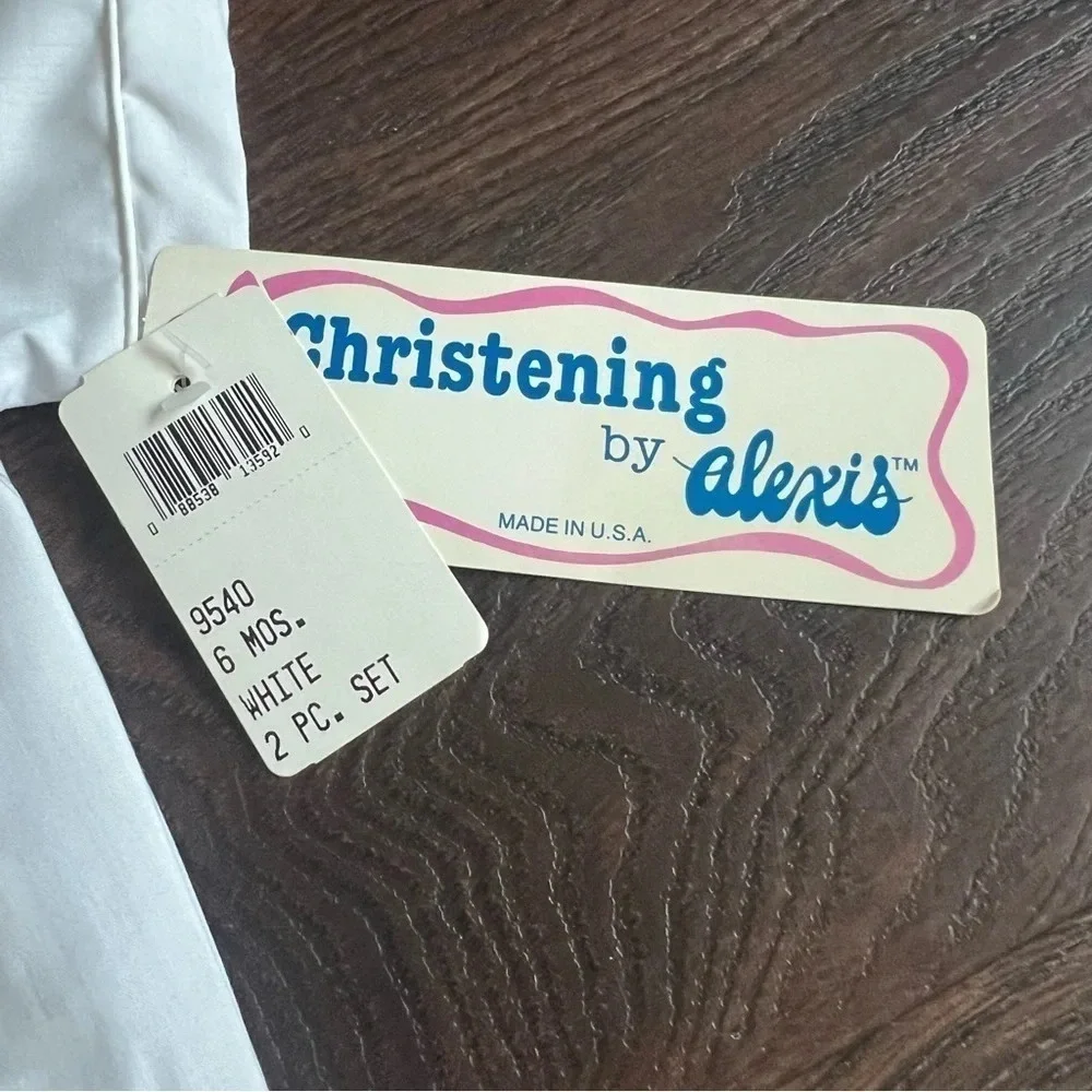 Vintage Christening By Alexis Peter Pan Collar Infant Romper & Hat 6mo heirloom